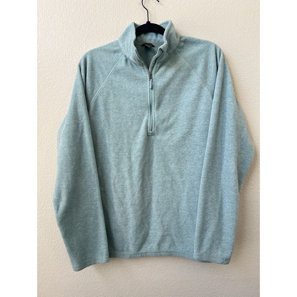 Eddie Bauer Women’s Large Aqua 1/4 Zip Fleece Pullover